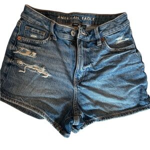 Size 0 - American Eagle Outfitters Blue Distressed Jean Shorts